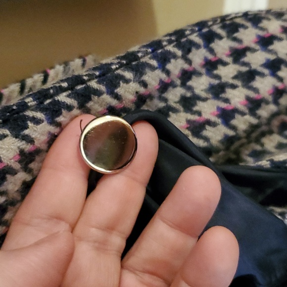 Laurel by Escada Houndstooth Wool Coat Size 44 USA 14 - Picture 7 of 9